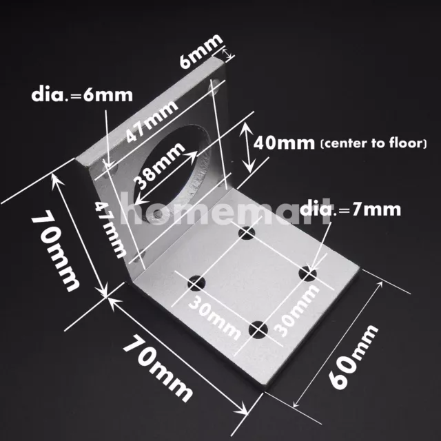 New Aluminum Mounting Bracket For 57mm NEMA23 Stepper Motor WHITE of Aluminum OK