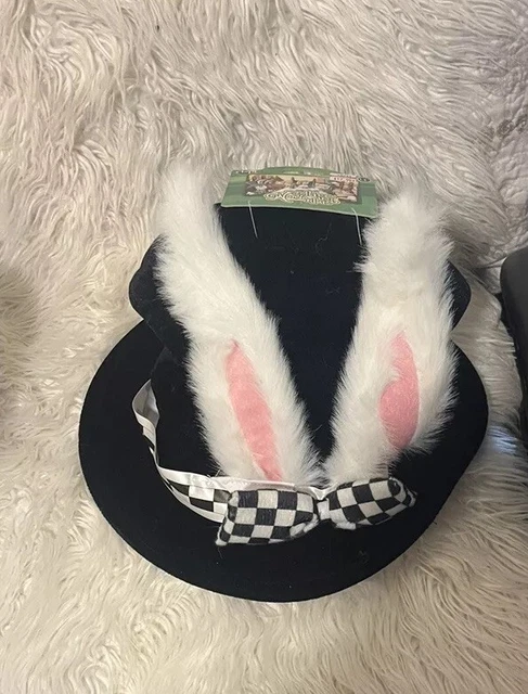 Top Hat White Rabbit MAD HATTER TOP Hat White Rabbit Ears Alice In Wonderland by Elope ...