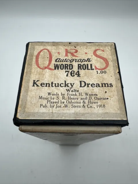 Vals 1918 ""Kentucky Dreams"" autógrafo piano rollo de palabras 764 ""Kentucky Dreams