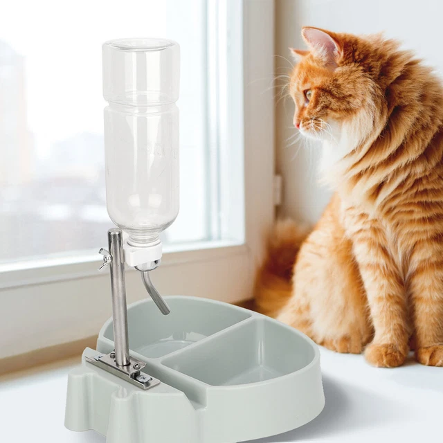 (Verde) 2 en 1 Automático Alimentador para Mascotas Fuente Bebida Botella de agua Botella