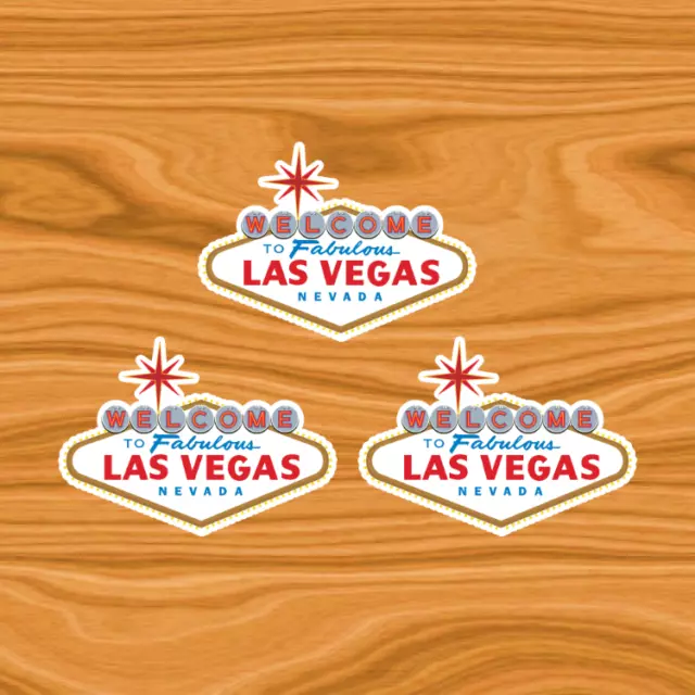 (set of 3) Welcome To Fabulous Las Vegas 5" inch Vinyl Bumper Decal Sticker