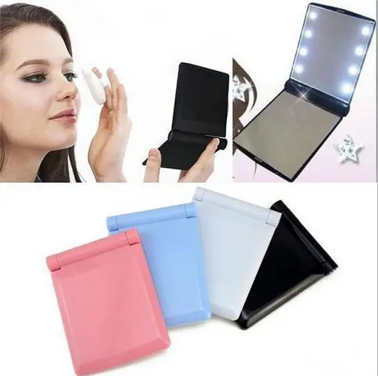 LED Licht faltbar beleuchtet Make-up Kosmetik Flip Beauty Waschtisch Spiegel Reisen 3