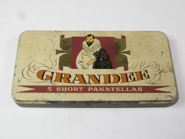 VINTAGE GRANDEE CIGAR TIN (Empty) 5 Panatellas