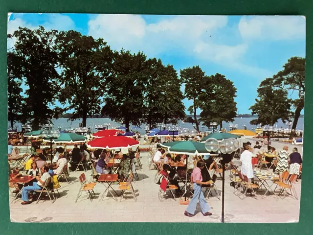 AK Foto BERLIN DDR Müggelsee Konsum-Gaststätte Rübezahl Terrasse Typen #519