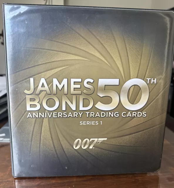James Bond 50th Anniversary Series One Gold Foil Base Card Set 99 Cards + Binder