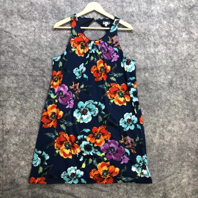 Kut from the Kloth Dress Womens Size 10 Navy Blue Floral Cut Out Sundress Lined