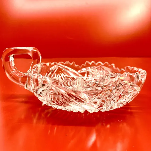 American Brilliant Cut Glass ABP Crystal Nut Candy Bowl Dish Libbey Thumb 5