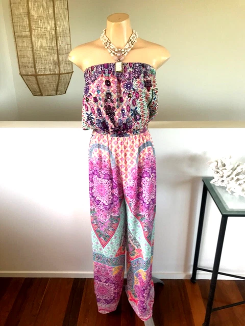 GIGI AND ELLA womens playsuit romper size S multicolour leopard