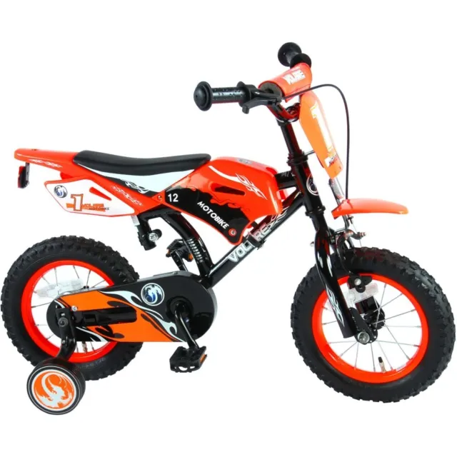 Kinderfahrrad Motorrad für Jungen Fahrrad 12 Zoll Kinderrad in Orange