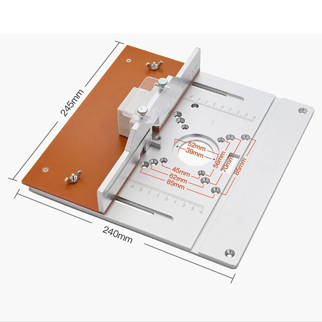COMPLETE ROUTER TABLE Insert Plate Set with Push Plate and Angle Ruler ...