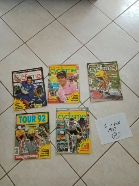 1992-lot 5 revues MIROIR du cyclisme-special indurain/leblanc/ TOUR DE FRANCE