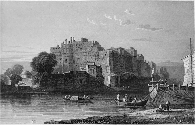 INDIA - View of the OLD FORT of MATHURA in the 19th century - 19th century engraving