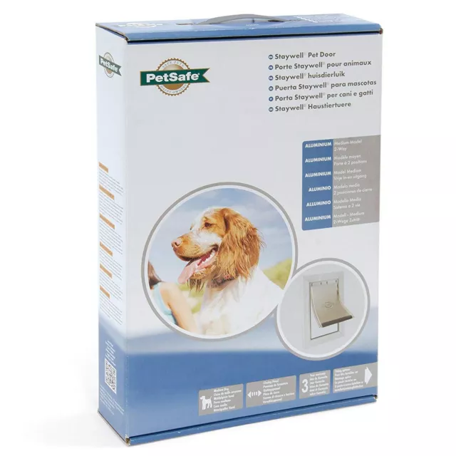 PetSafe Staywell Aluminium Pet Door Cat Dog Door Flap Magnetic Lock Medium 620ML