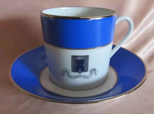 Tasse à café moka porcelaine Haviland Limoges décor exclusif pour Tour d'Argent