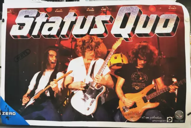 STATUS QUO - Affiche Rare originale collector Années 70's  env:108x160 cm