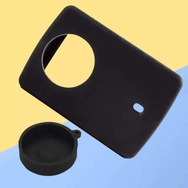 2Pcs Protective Case with Lens Silicone Covers for YI 4K Action Camera (Black)
