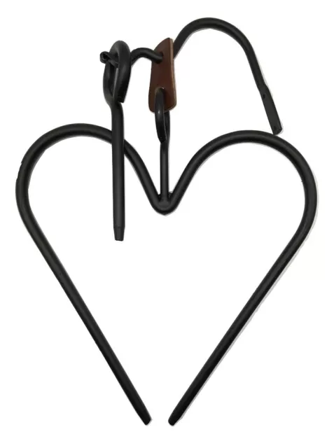 16" HEART DINNER BELL SET - Amish Hand Forged Wrought Iron Ringer Chime USA
