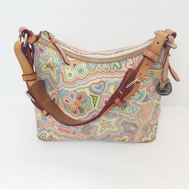 Dooney & Bourke Lucy Bag w/o Pockets Groovy Scribble Pattern Rainbow Zipper