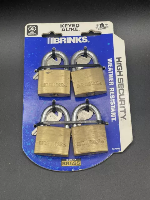 Brinks Keyed Alike Solid Brass 4 pack 1-9/16 40mm Padlock (151-40401)