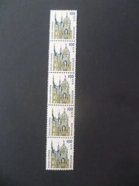 Bund Rollenmarken, SWK MiNr.  2156 ** postfrisch MNH, 5er-Streifen mit Nummer