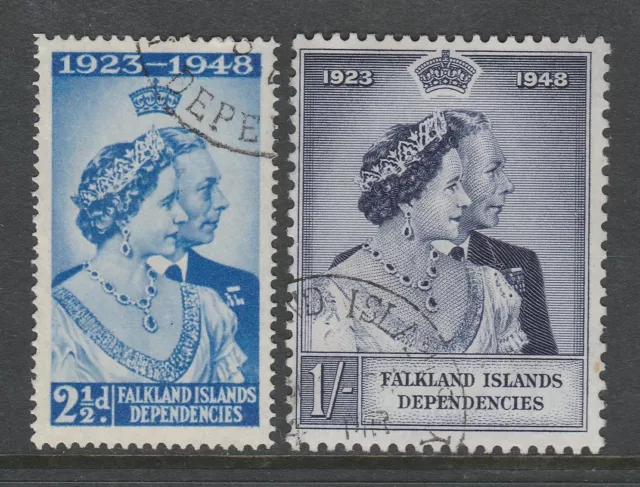 Falkland Islands Deps 1948 Royal Silver Wedding set SG G19-G20 Fine used.