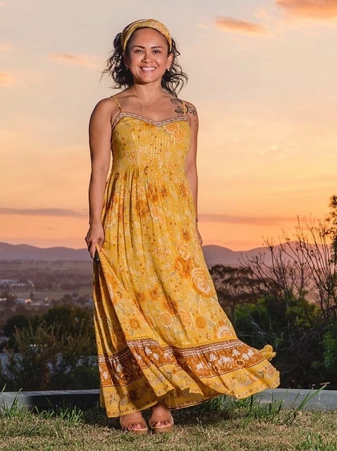 SPELL AND THE gypsy collective Mystic Strappy Dress- Sunflower XS