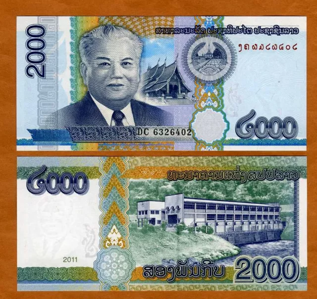 Lao / Laos, 2,000 (2000) Kip, 2011, P-41, UNC