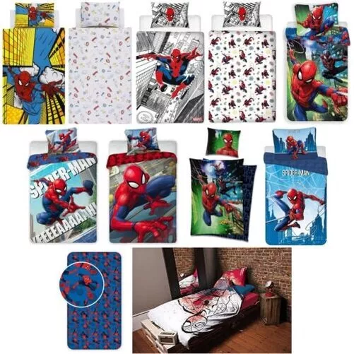 Marvel Spiderman Housse de Couette Ensembles Enfants Superhéros Literie – Simple