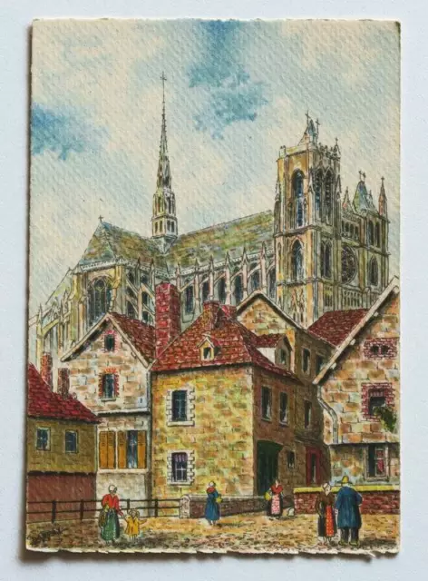 CPA Carte Postale 80 SOMME Amiens Place des Huches et Cathédrale N° 568 Barday