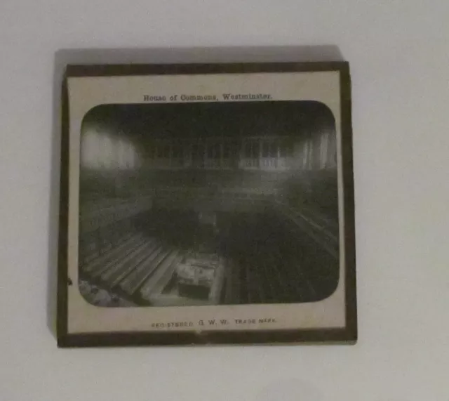 Glass Magic Lantern Slide HOUSE OF COMMONS WESTMINSTER C1890 OLD PHOTO LONDON 2