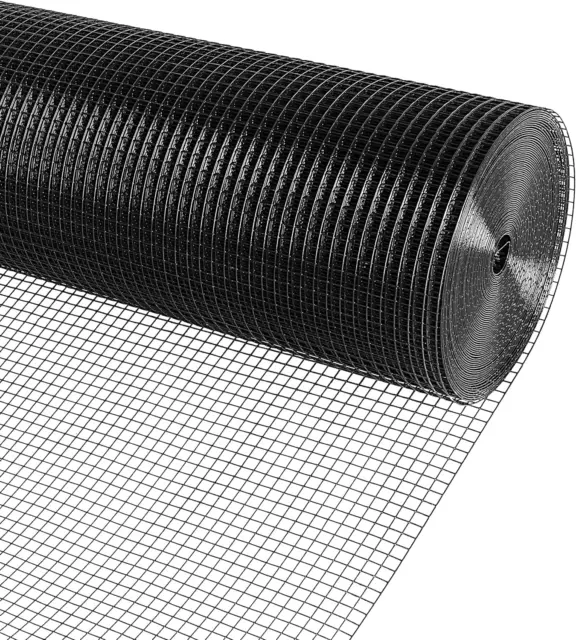 Black Vinyl Coated Hardware Cloth 1/2 in 48”x100’ 19 Gauge, Welded Wire Fencing