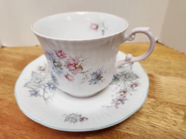 Vintage Queen's Rosina Tea Cup & Saucer "Centenary Dear" Fine Bone China England