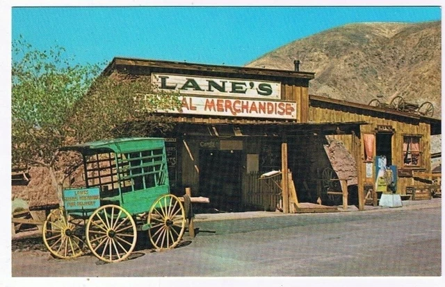 California Postcard San Bernardino County Calico Ghost Town Lanes Store Rolling