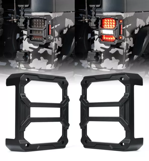 Xprite Rear Tail Light Guard Covers Protector For 2007-2018 Jeep Wrangler JK JKU