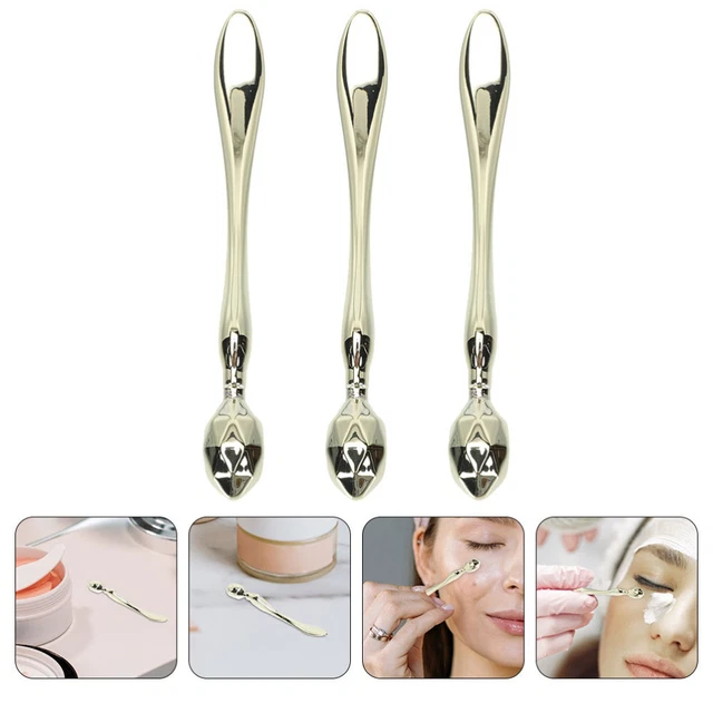 3 Pcs Rhombus Grablöffel Aus Metall Augencreme Golden Fräulein
