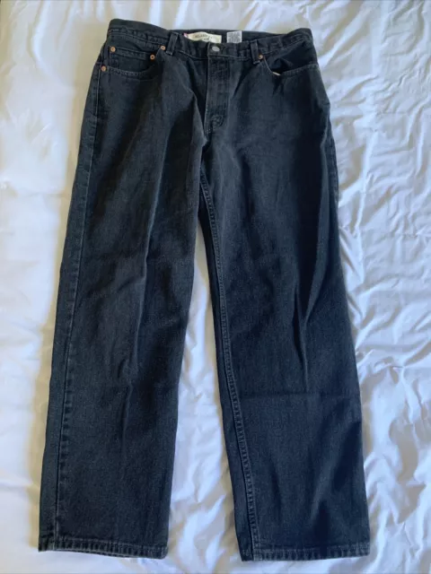 Vintage Levis Jeans Mens 36x30 550 Relaxed Fit Black Faded Denim USA MADE