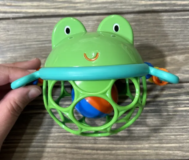 Oball Go Grippers Green Frog Baby Child Toy Ball Rattle