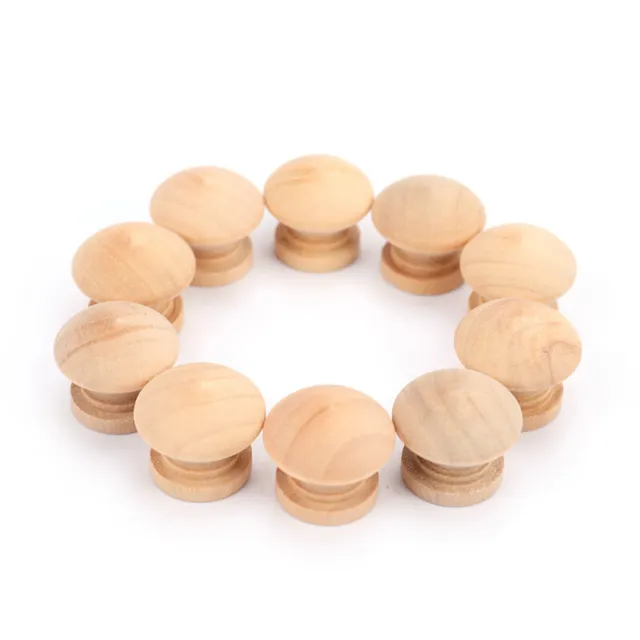 10pcs Handles 2.5X2CM Natural Wooden Cabinet Drawer Wardrobe Knobs Pull HaS-w G1