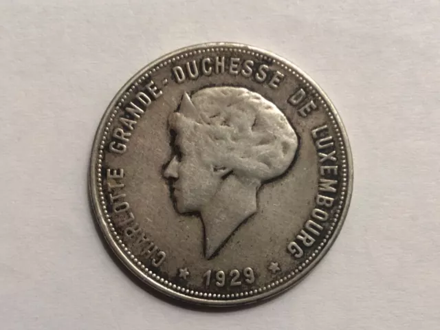 10 Franc 1929 Luxembourg silver coin rare