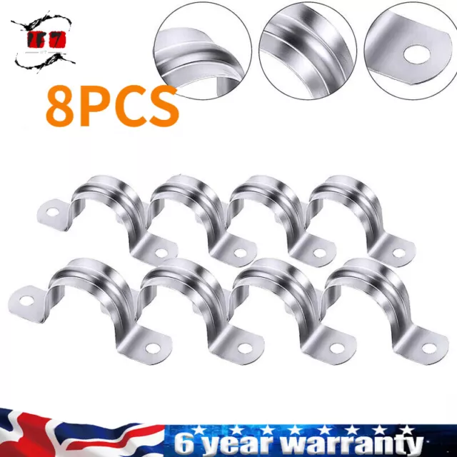 8Pcs 40mm 1.4" 304 Stainless Steel Tube Clip Plumbing Pipe Saddle U Strap Clamp