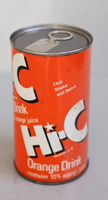 Vintage Hi-C Orange Drink  Pull Tab 12 oz. Soda Pop Can  coca cola