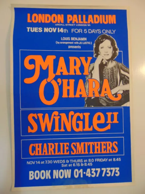 Mary O'Hara London Palladium theatre poster (1970s, Charlie Smithers, Swingle II