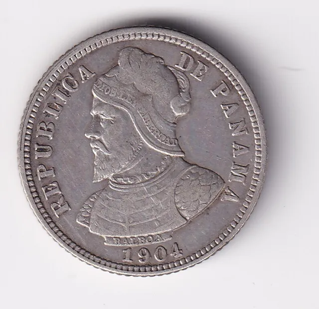 Münze Silber Panama 10 Centesimos 1904 sehr schön nsw-leipzig