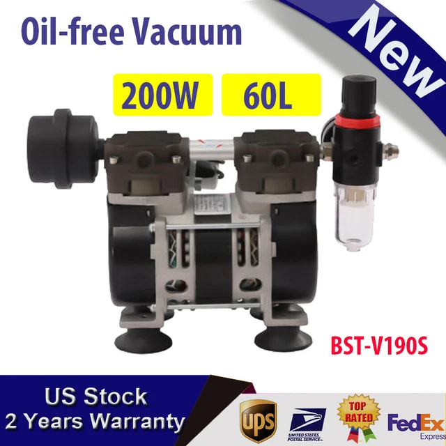 Oilless Vacuum Pump Oil-free Vacuum Pump Piston Vacuum Pump W/ Filter & Silencer