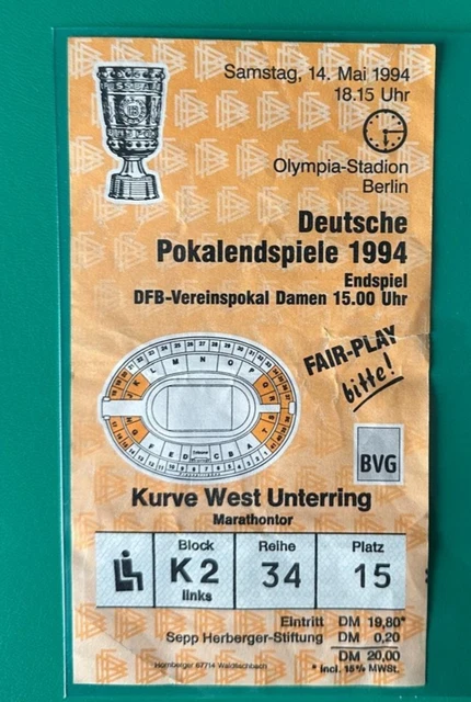Billet Original EC 1988 - BFC Dynamo Berlin Vs Werder Brême - Foot RDA - Collection