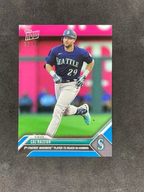 2023 Topps Now Ca Raleigh Blue /49 'Fastest To 50 Homers' #714 Seattle Mariners