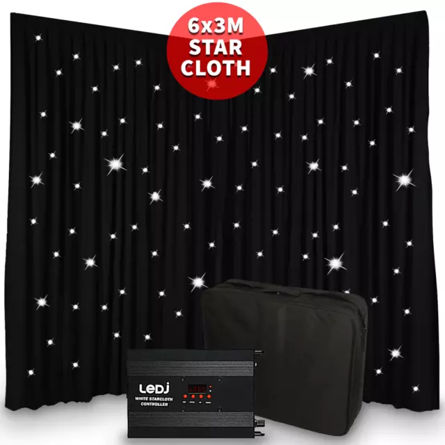 LEDJ Stern Tuch Drape Beleuchtung 6m x 3m Baldachin Kulisse weiß LED Sternentuch Bühne