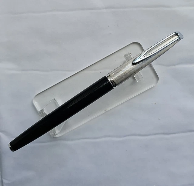 Stylo Plume Waterman CF Rare - Doué Gris Bleu Et Chrome, Plume En Or Massif 18 Carats, Occasion