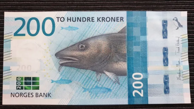 NORWAY 200 Kroner 2016 P55 UNC Banknote