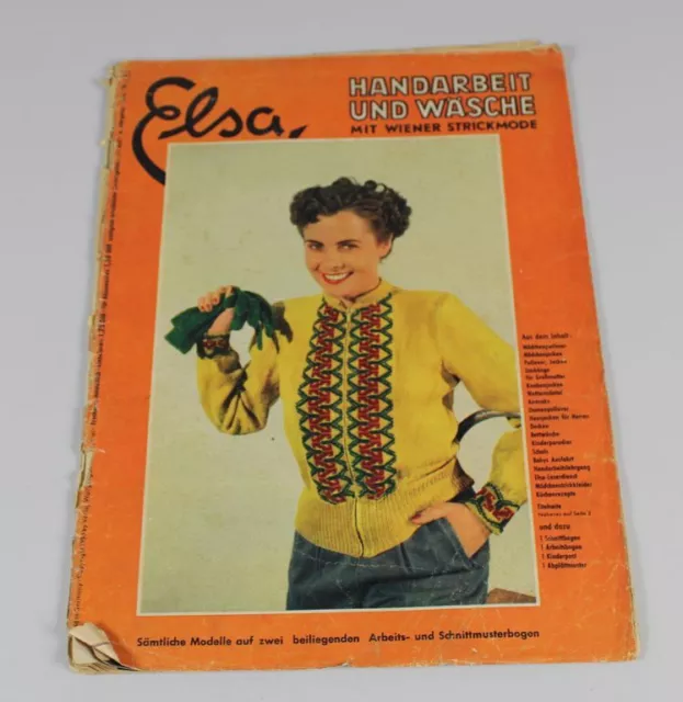 C8 / Elsa - Moda Revista - Folleto Núm 2 De 1953 Con Arcos de Patrón de Corte